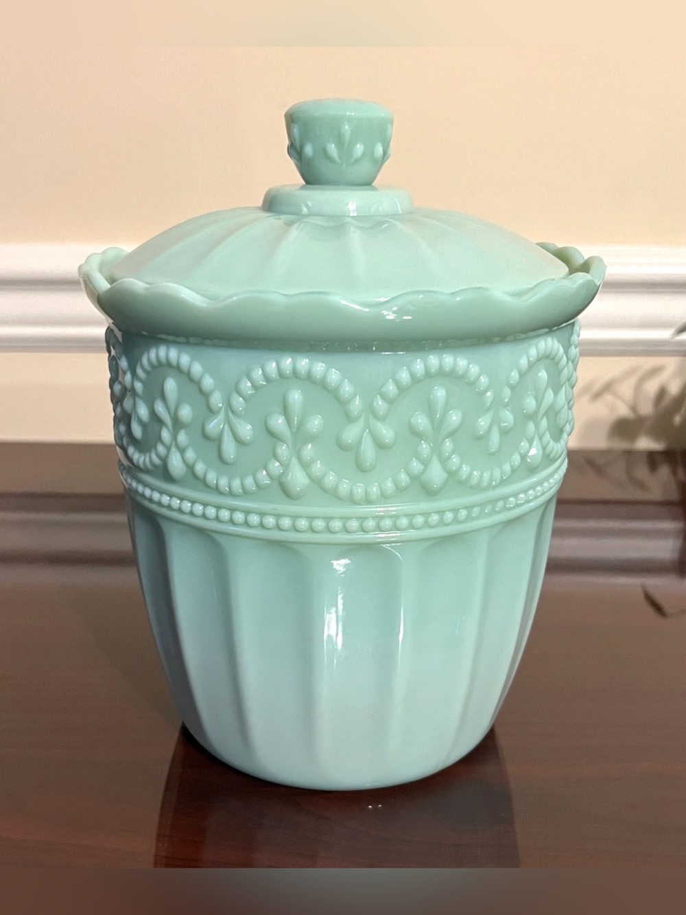 The Pioneer Woman Timeless Beauty Green Jadeite Cookie Biscuit Jar & Lid 🍪 🫙